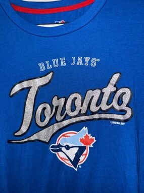 MLB Royal Blue Tee with Red Trim and White Logo